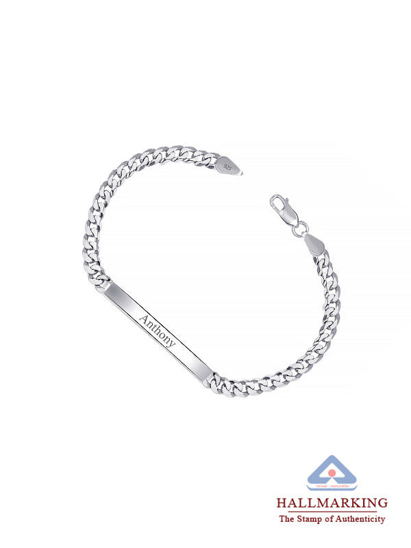 Personalized Engraved Curb Bracelet for Men