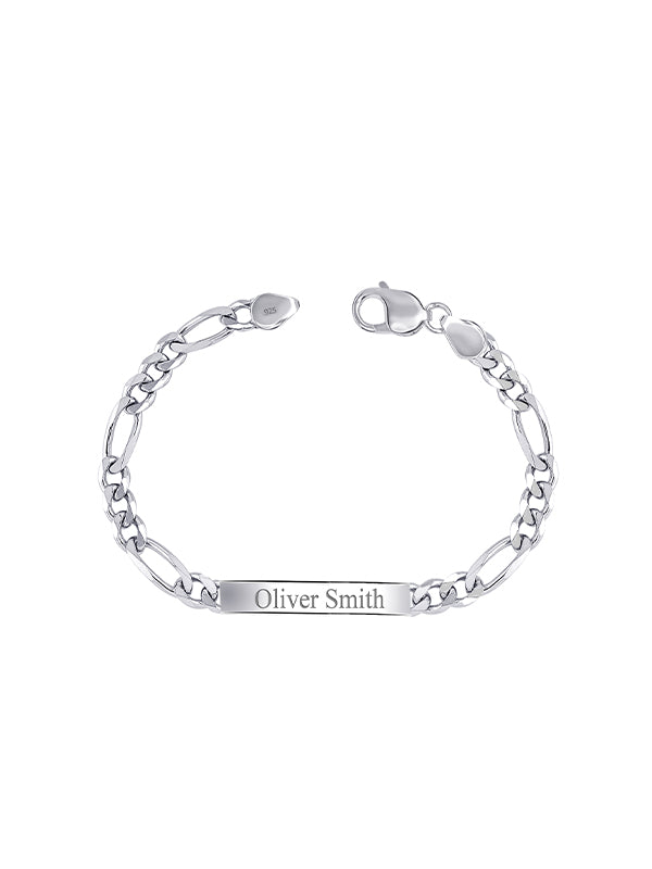 Personalized Engraved Figaro Bracelet for Men