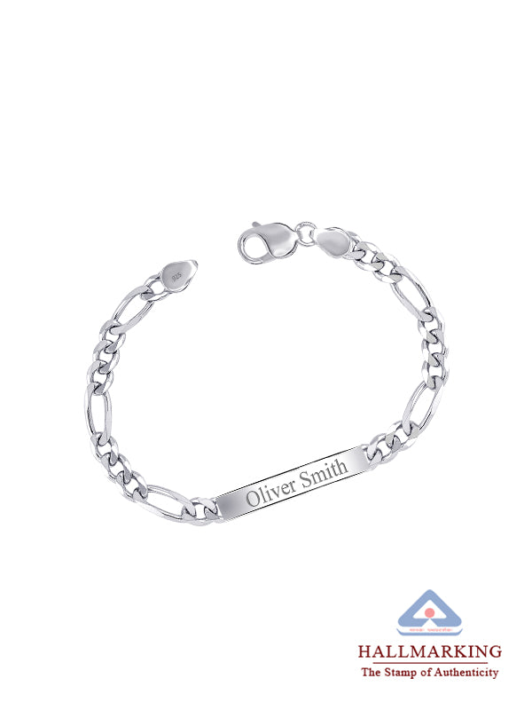 Personalized Engraved Figaro Bracelet for Men