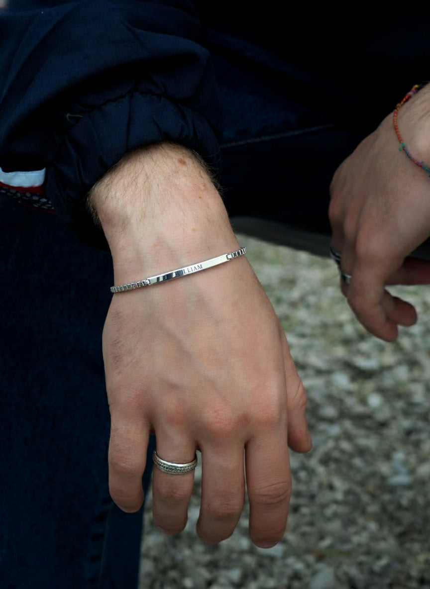 Personalized Box Chain ID Bracelet for Men