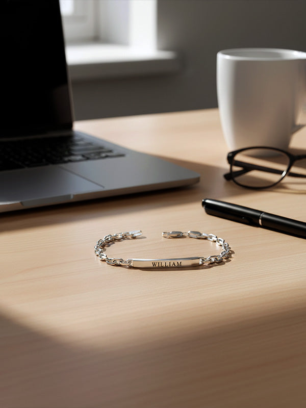 Personalized Cable Chain ID Bracelet for Men