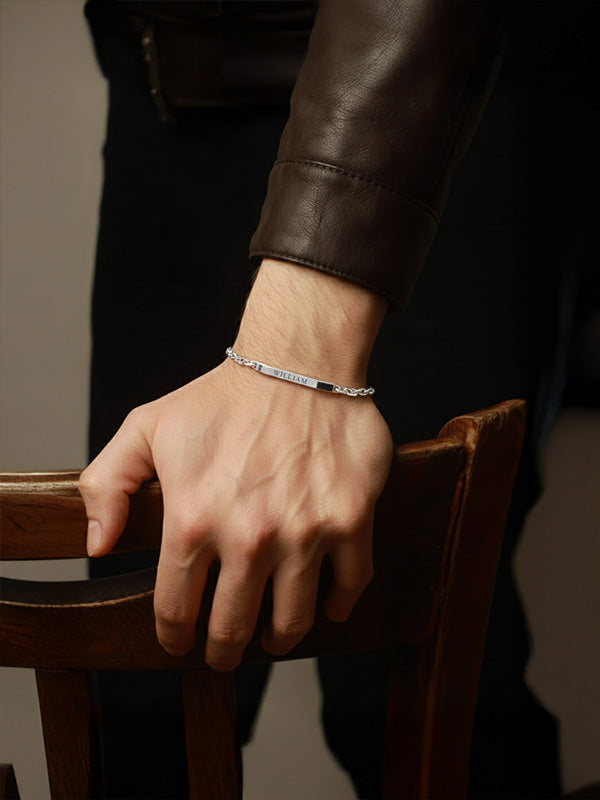 Personalized Cable Chain ID Bracelet for Men