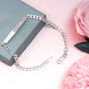 925 Sterling Silver Curb Link ID Bracelet for Men