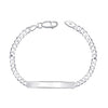 925 Sterling Silver Curb Link ID Bracelet for Men