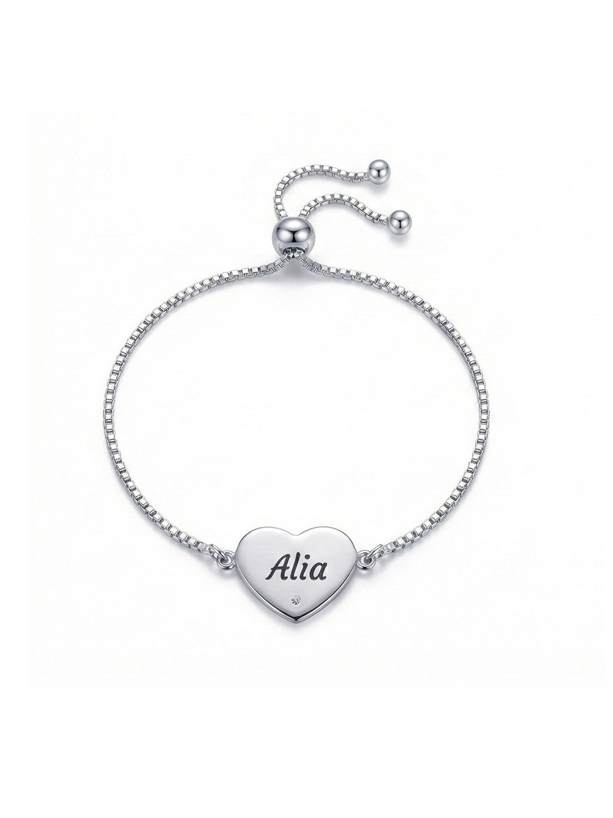 Personalized Name Heart Bracelet