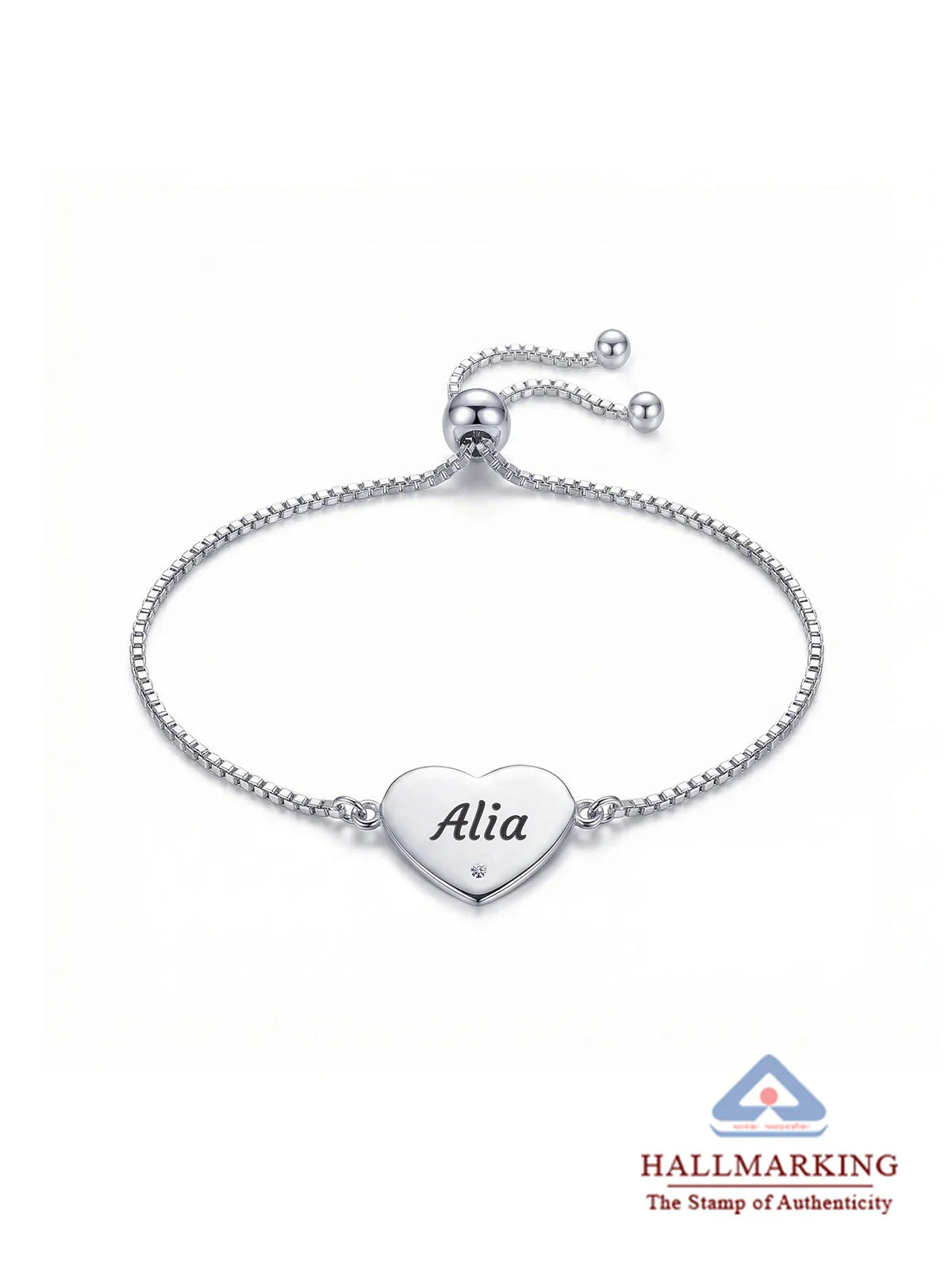 Personalized Name Heart Bracelet