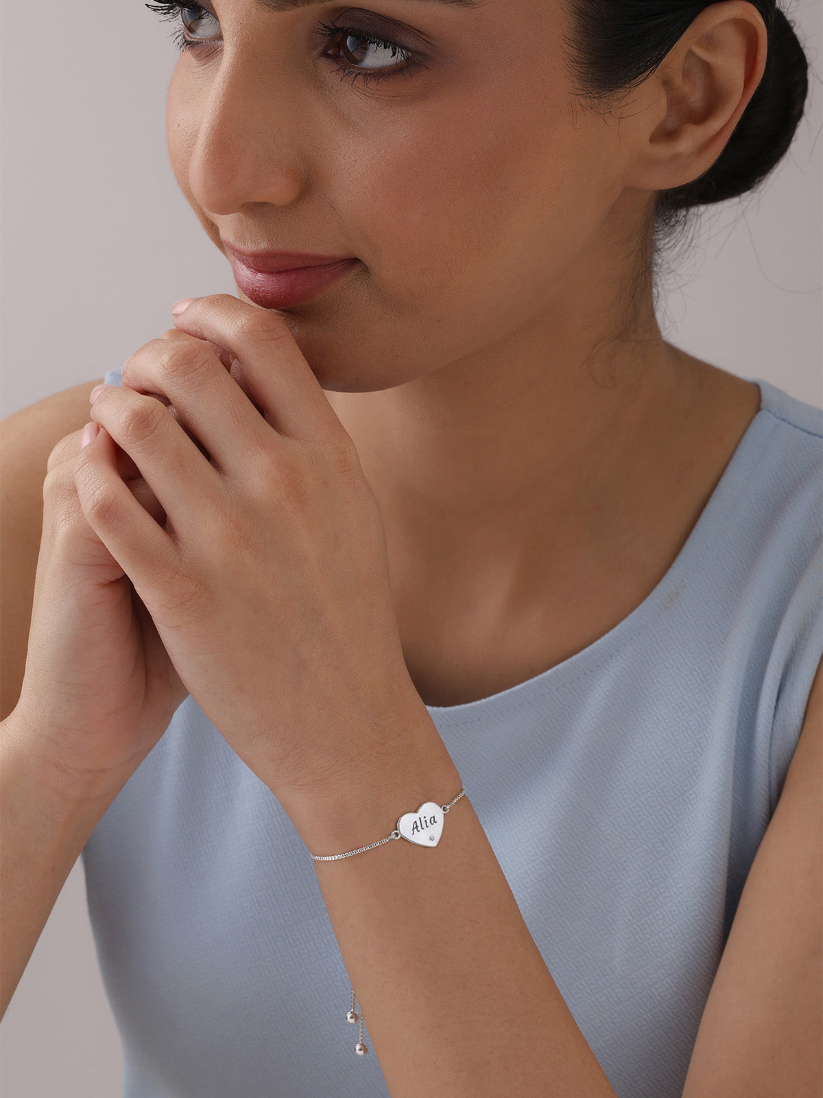 Personalized Name Heart Bracelet