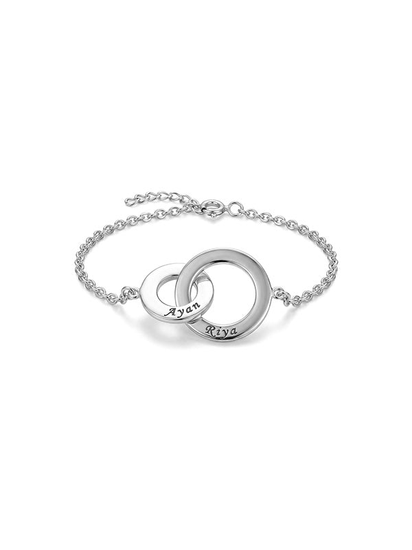 Duetto Personalized Initial Couple Women's Bracelet
