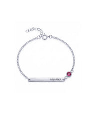Personalized Name Birthstone Bar Bracelet