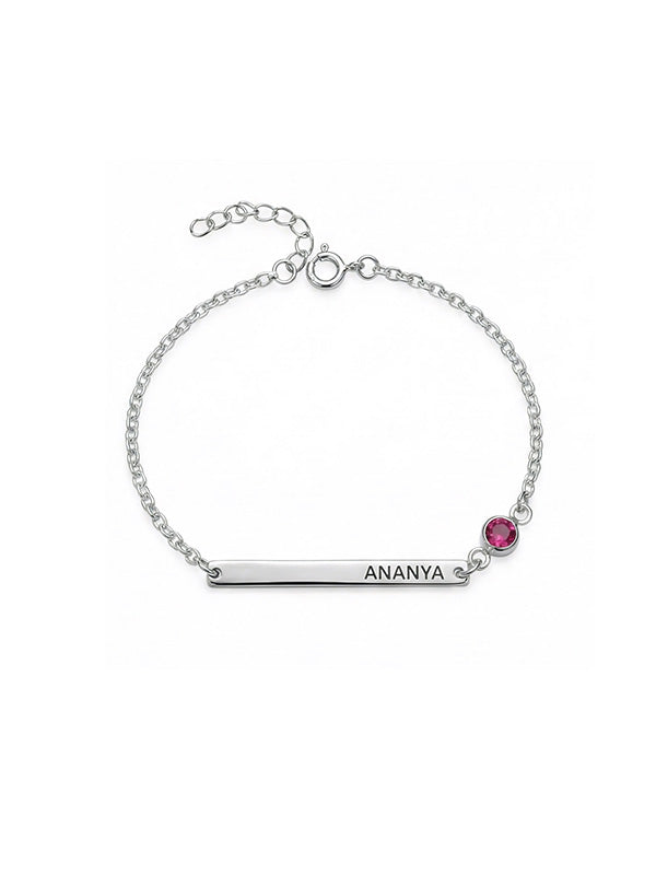 Nima Personalized Birthstone Bar Women's Bracelet