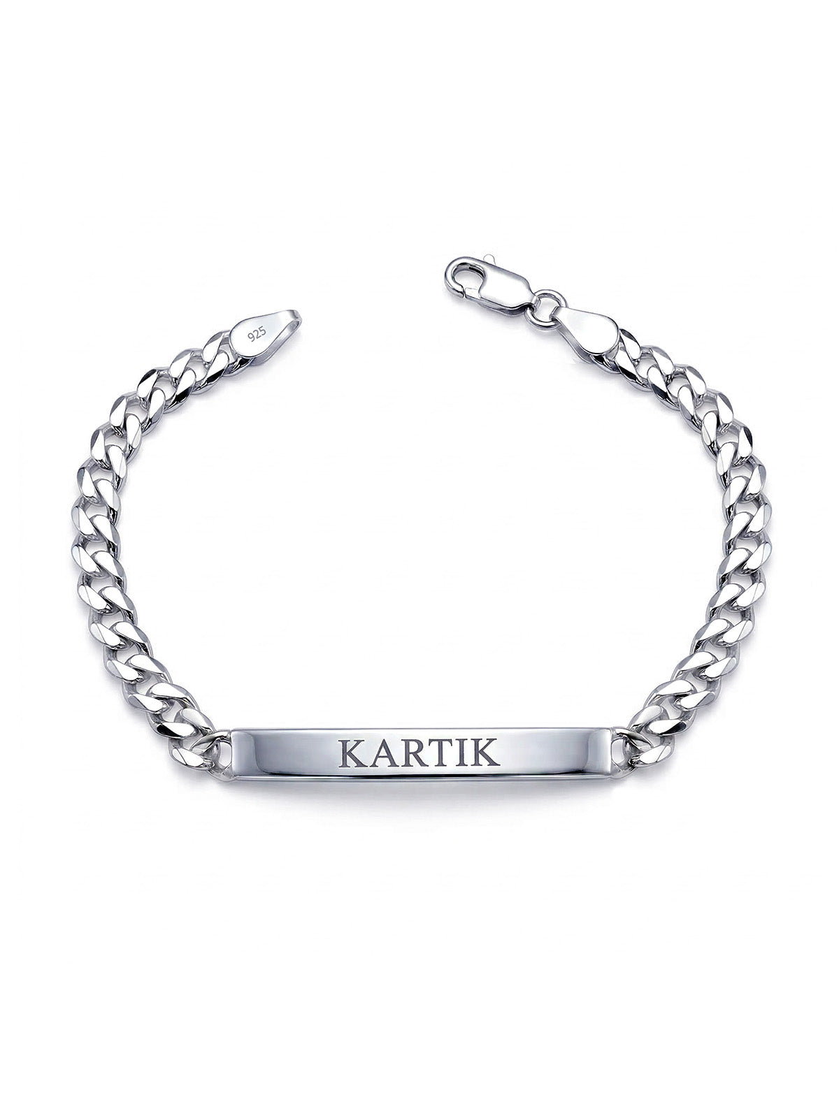 Personalized Engraved Curb Bracelet for Men