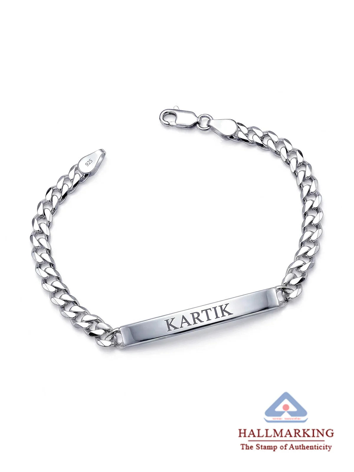 Personalized Engraved Curb Bracelet for Men