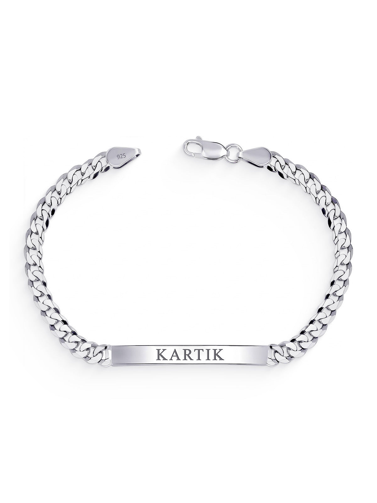 Personalized Engraved Curb Bracelet for Men