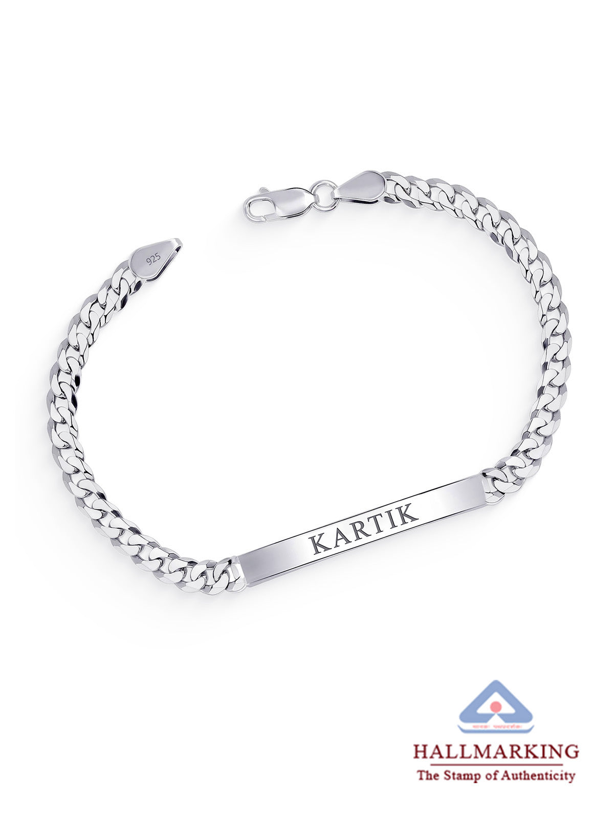 Personalized Engraved Curb Bracelet for Men