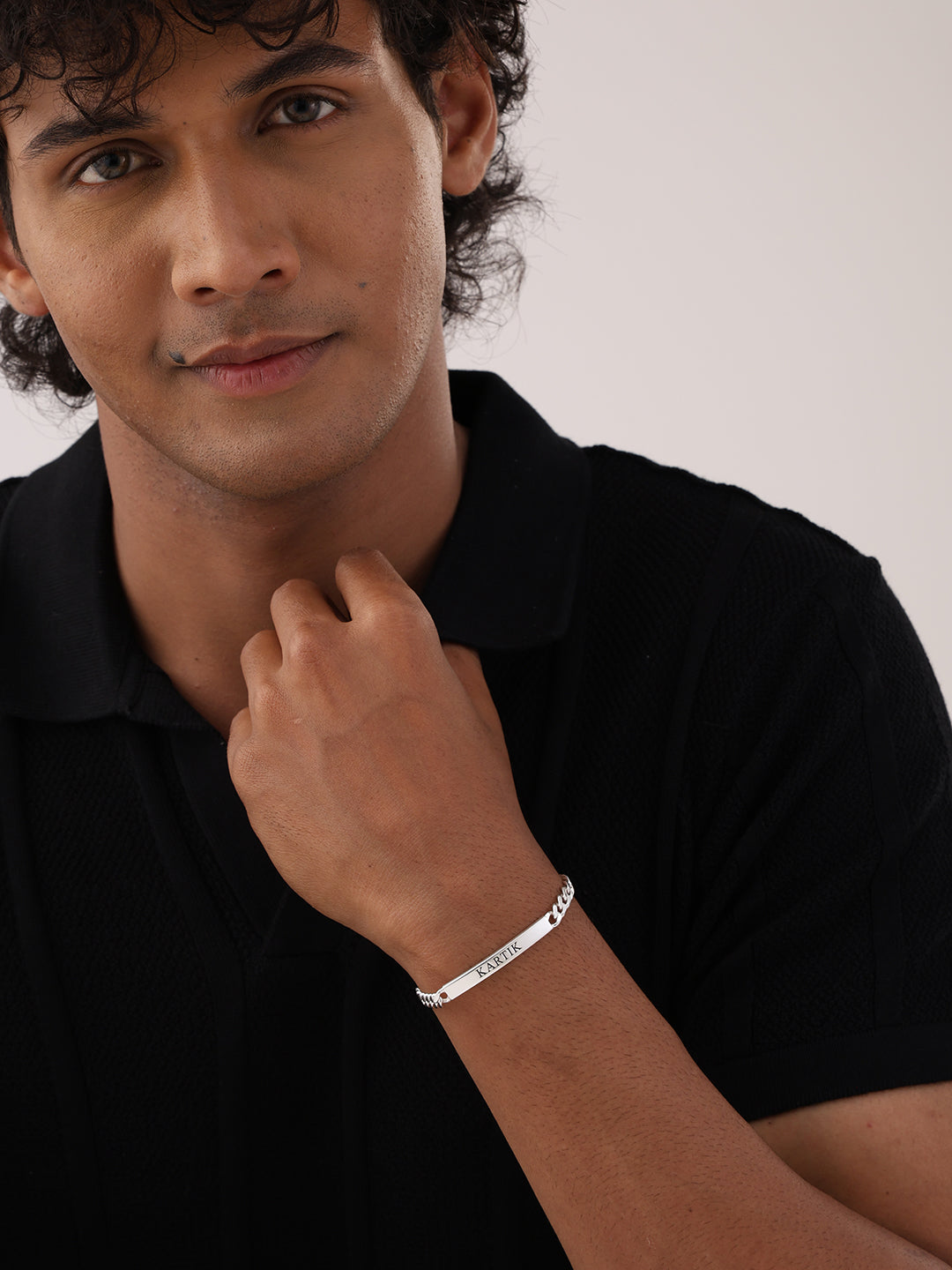 Personalized Engraved Curb Bracelet for Men