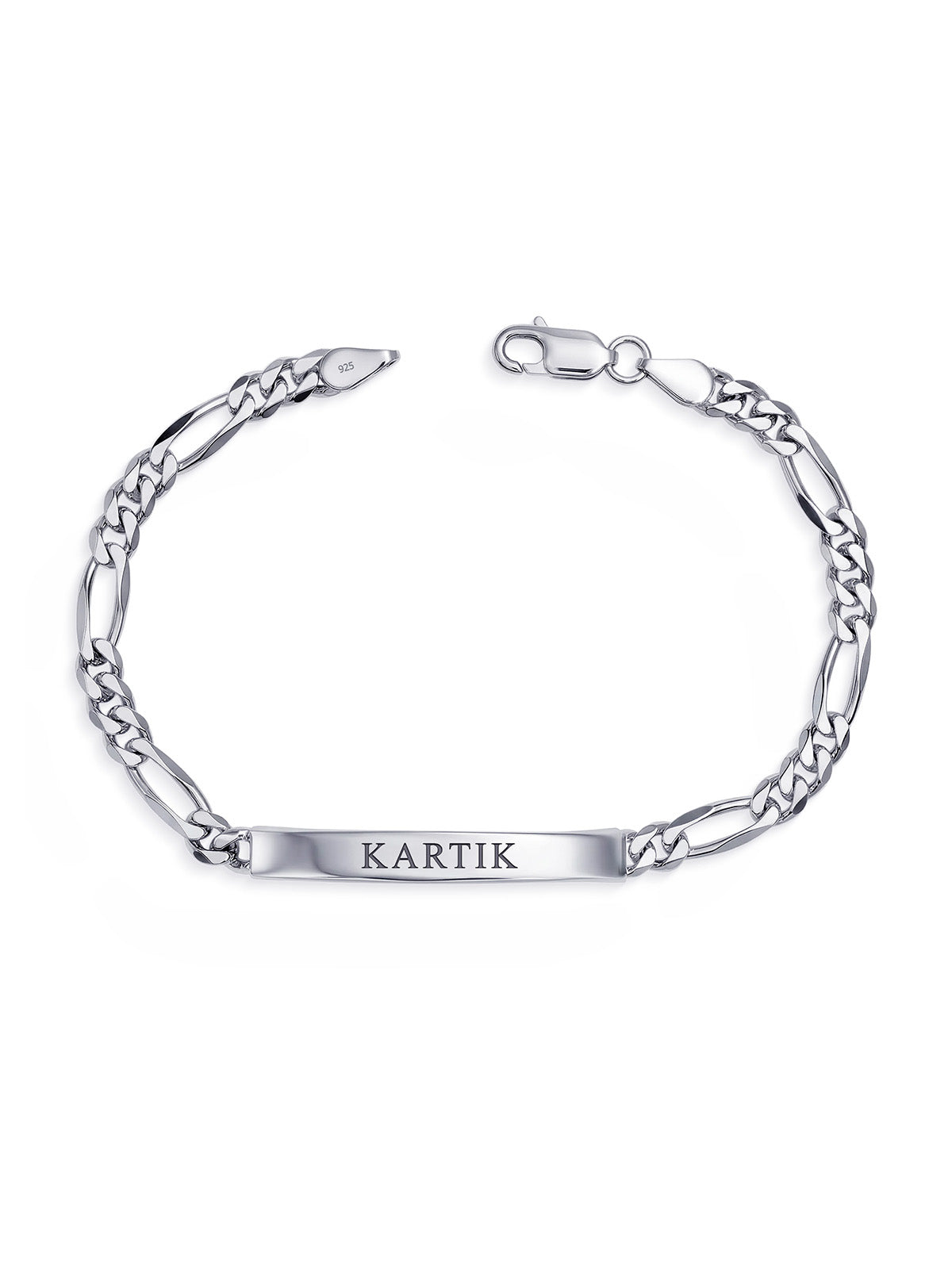 Personalized Engraved Figaro Bracelet for Men