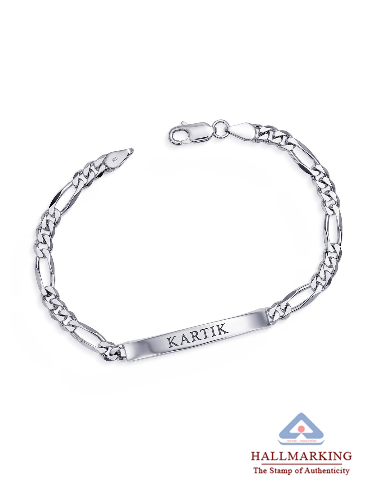 Personalized Engraved Figaro Bracelet for Men