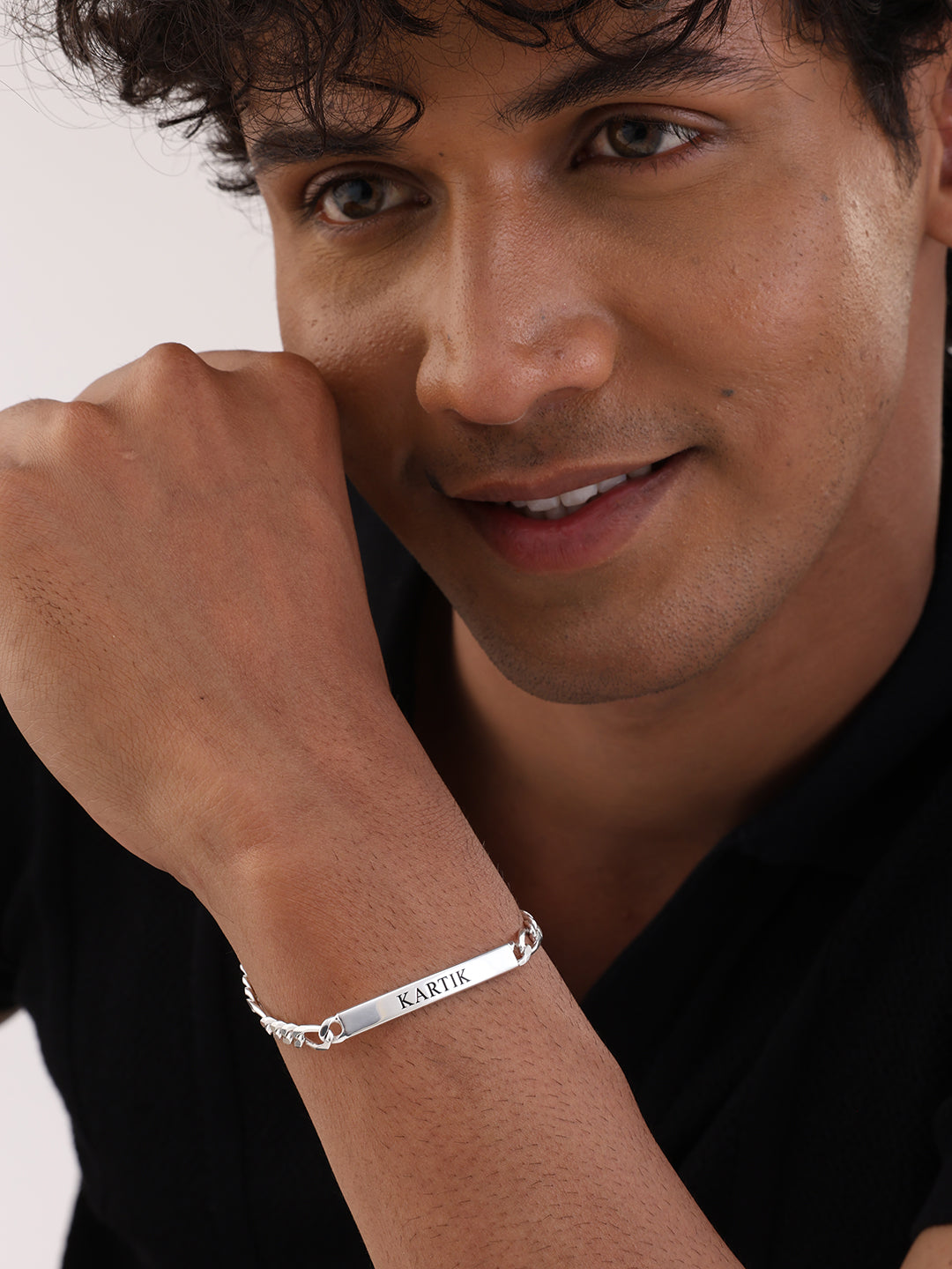 Personalized Engraved Figaro Bracelet for Men