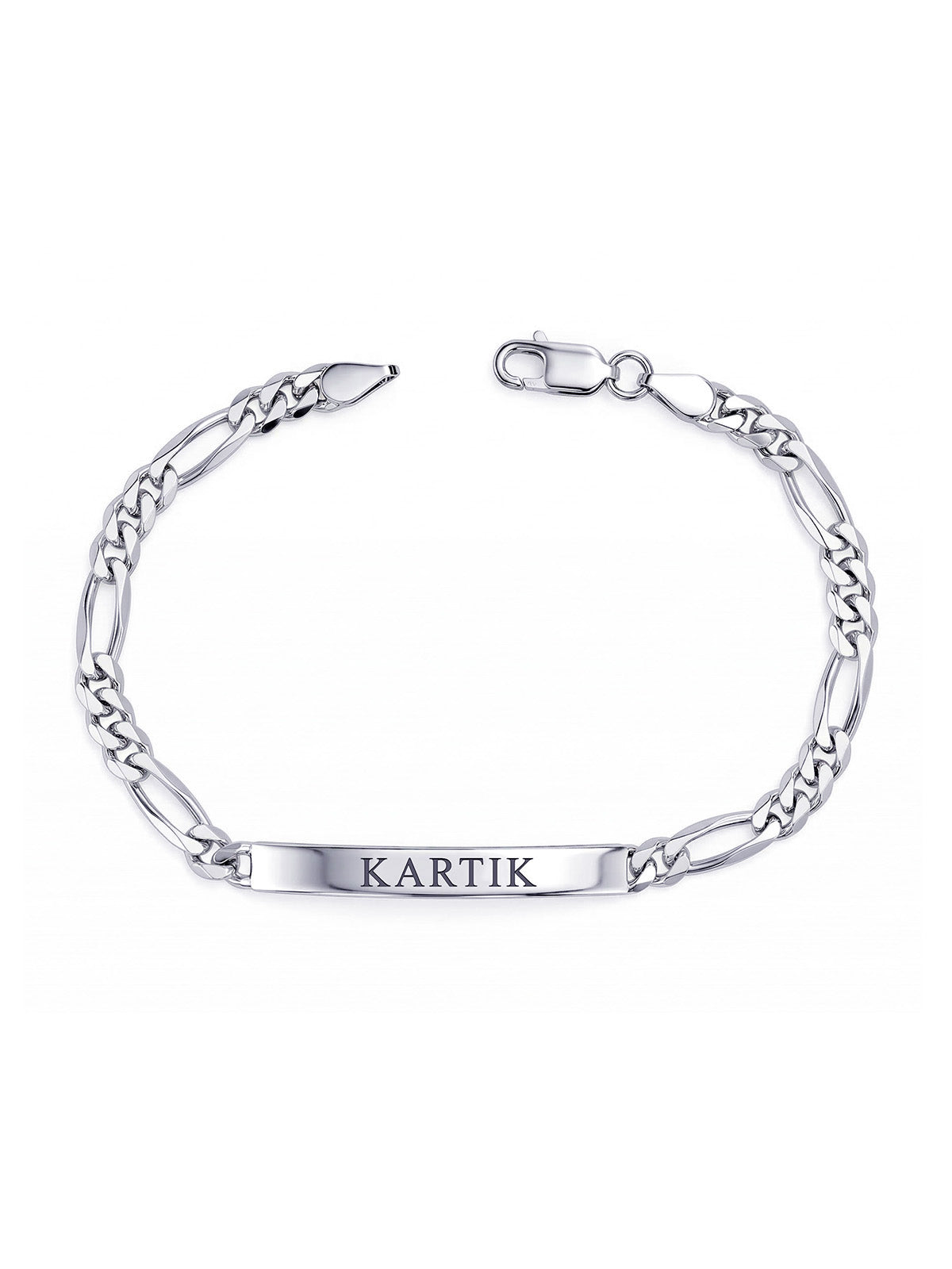 Personalized Engraved Figaro Bracelet for Men
