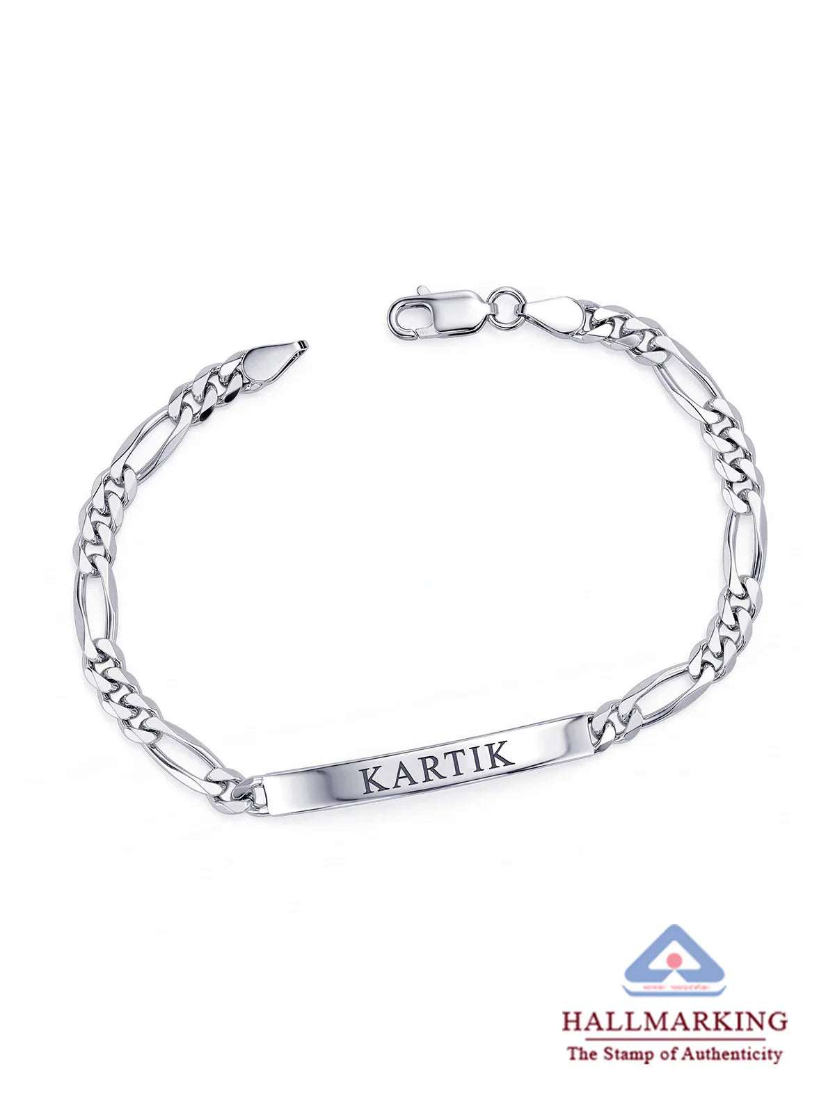 Personalized Engraved Figaro Bracelet for Men