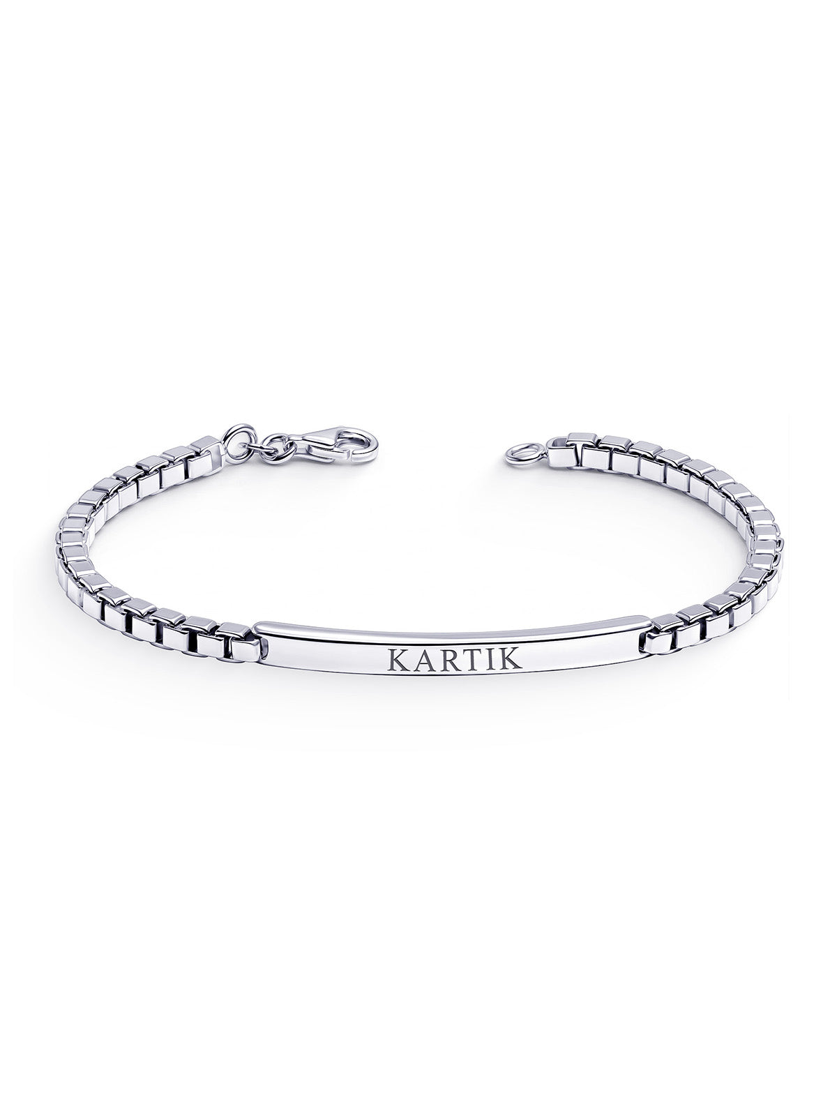 Personalized Box Chain ID Bracelet for Men