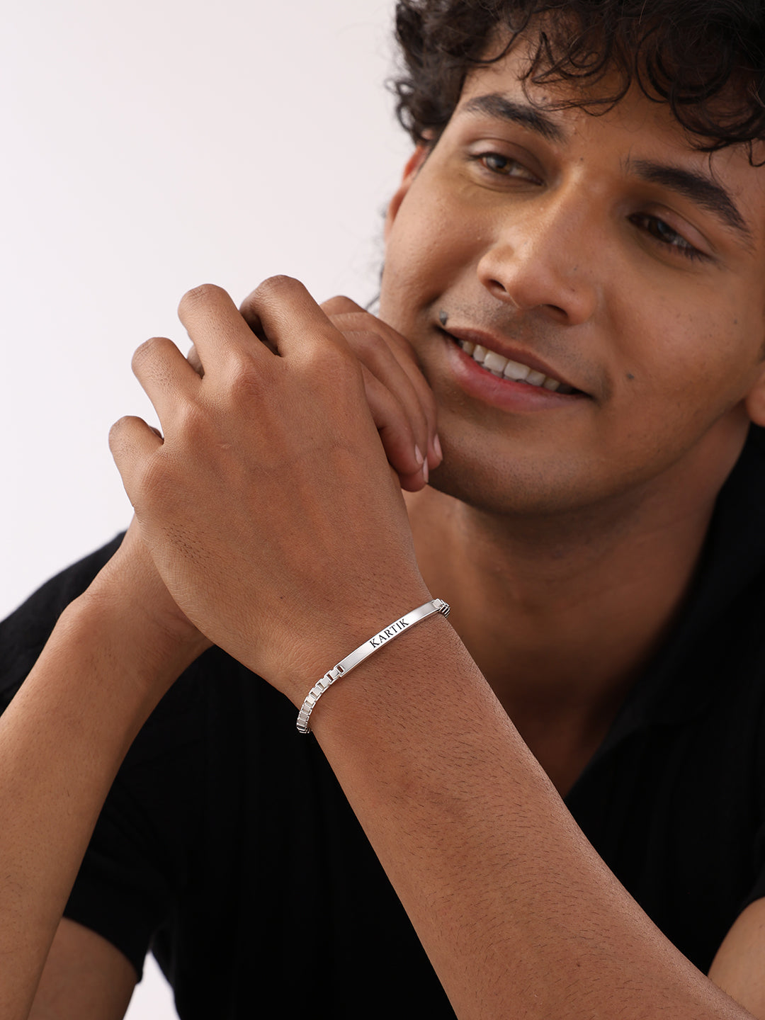 Personalized Box Chain ID Bracelet for Men
