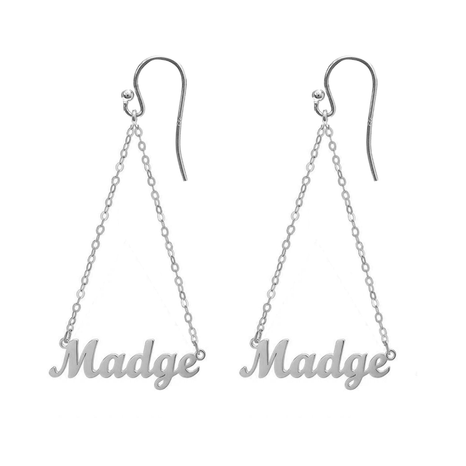 Personalised 925 Sterling Silver Name Dangler Earrings for Teen Women