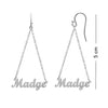 Personalised 925 Sterling Silver Name Dangler Earrings for Teen Women