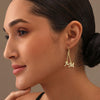 Personalised 925 Sterling Silver Gold Plated Initial Tassel Dangler Earrings for Teen Women