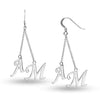 Personalised 925 Sterling Silver Initial Tassel Dangler Earrings for Teen Women