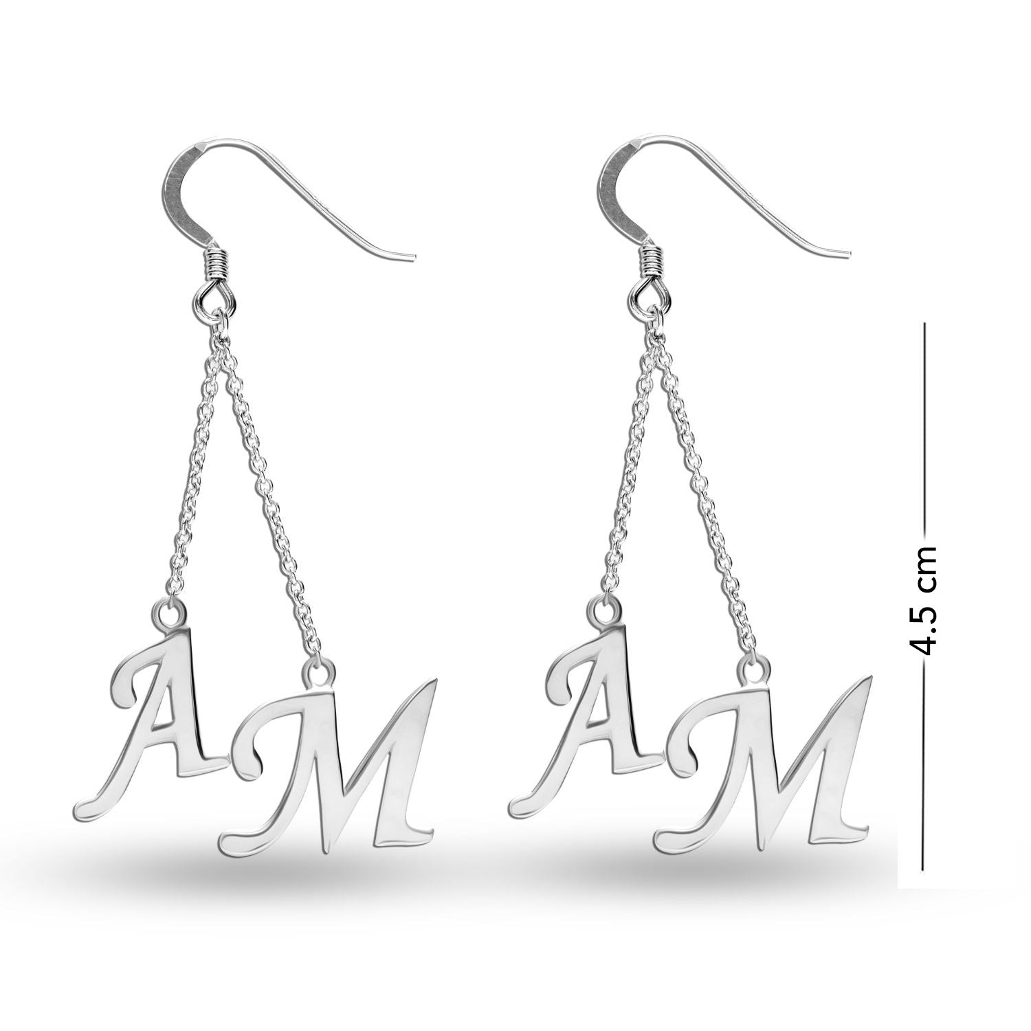 Personalised 925 Sterling Silver Initial Tassel Dangler Earrings for Teen Women