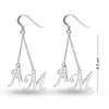 Personalised 925 Sterling Silver Initial Tassel Dangler Earrings for Teen Women