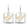 Personalised 925 Sterling Silver Tone Name Couple Dangle Earrings for Teen Women