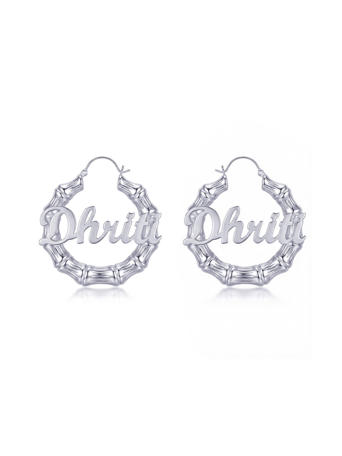 Personalized Bamboo Name Hoop Earrings