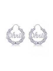 Personalized Bamboo Name Hoop Earrings