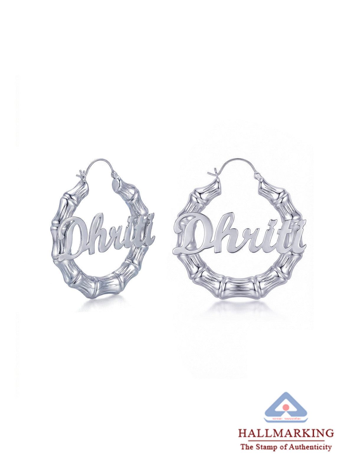 Personalized Bamboo Name Hoop Earrings