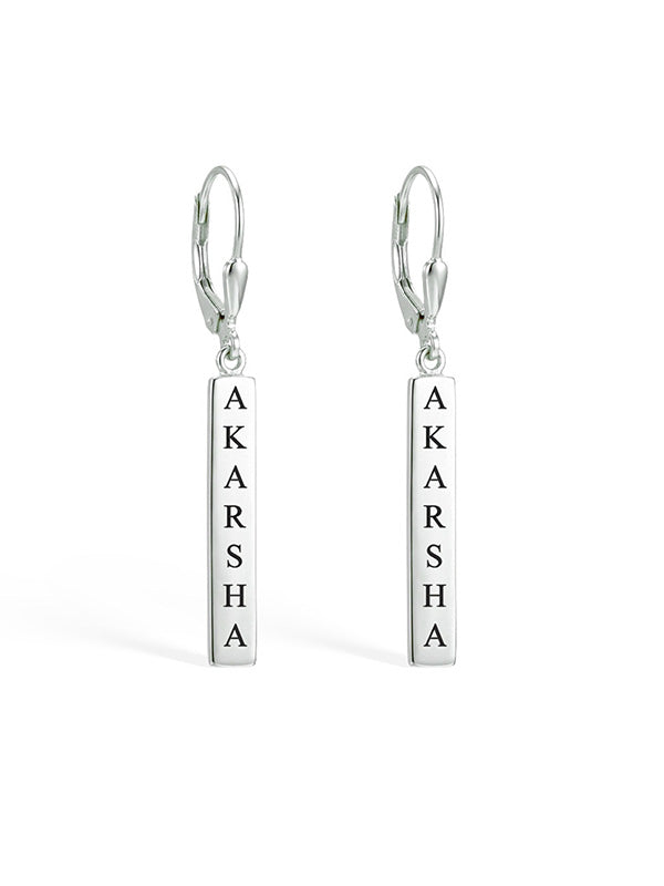 Personalized Engraved Tag Earrings