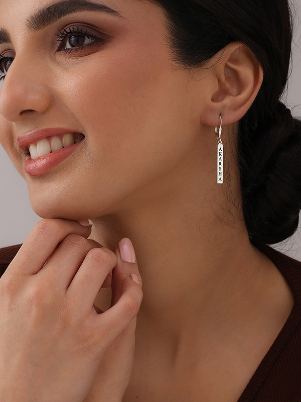 Personalized Engraved Tag Earrings