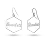 Personalised 925 Sterling Silver Name Hexagon Shape Earring for Teen Women