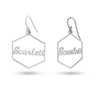 Personalised 925 Sterling Silver Name Hexagon Shape Earring for Teen Women