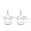 Personalised 925 Sterling Silver Name Star Shape Earring for Teen Women