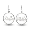 Personalised 925 Sterling Silver Name Round Shape Earring for Teen Women