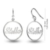 Personalised 925 Sterling Silver Name Round Shape Earring for Teen Women