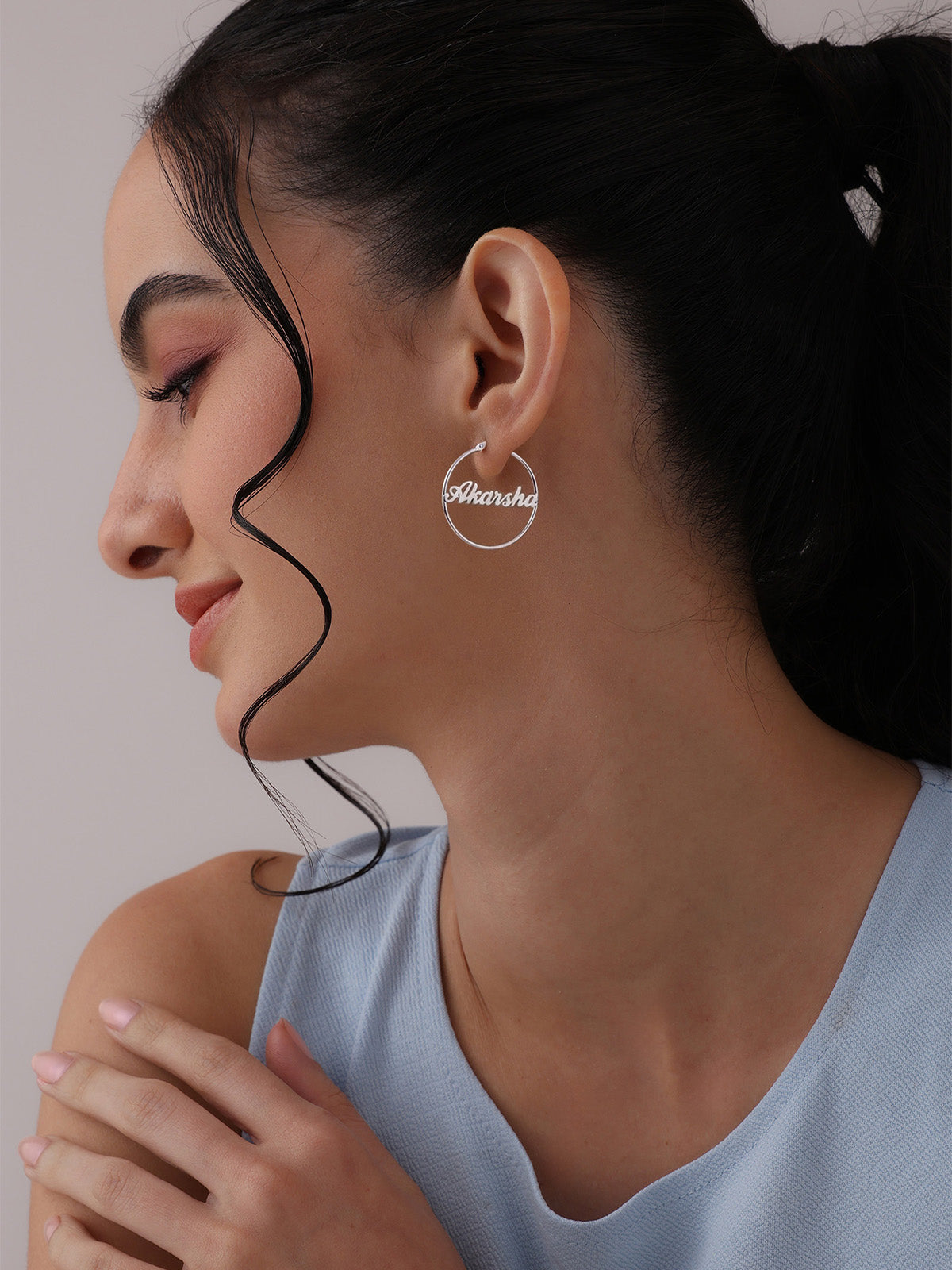 Personalized Name Click-Top Hoops