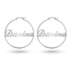 Personalised 925 Sterling Silver Name ClickTop Hoop Earrings for Teen Women