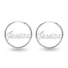 Personalised 925 Sterling Silver Name Endless Hoop Earrings for Teen Women