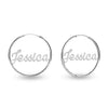 Personalised 925 Sterling Silver Name Endless Hoop Earrings with Personalised Photo & Message BOX for Teen Women