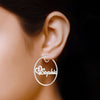 Personalised 925 Sterling Silver Heart Name BIG Hoop Earrings for Teen Women