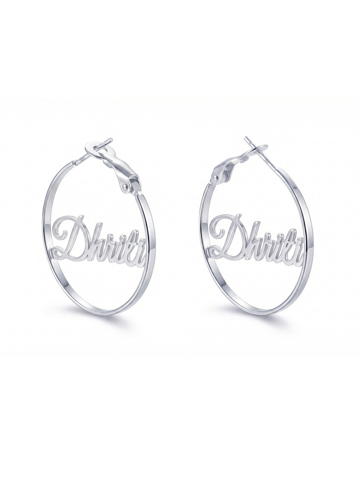 Personalized Name Clutchless Hoops