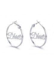 Personalized Name Clutchless Hoops